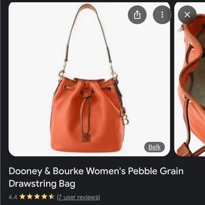 Dooney & Bourke Orange Pebble Grain Bucket Bag - NWOT